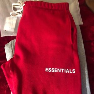 Red Fear of God Sweatpants